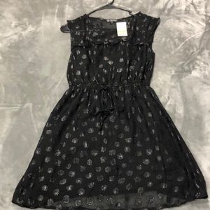 NWT Bebop blk w sparkly polkadots sleeveless dress